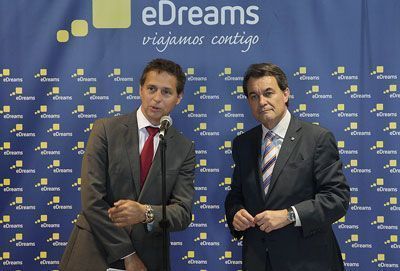 Javier Pérez-Tenesa, CEO de eDreams, y Artur Mas, presidente de la Generalitat.