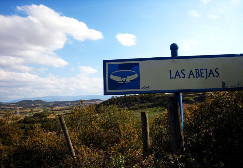 Cartel que anuncia el lagar rupestre de "Las Abejas" | Foto: Beatriz de Lucas Luengo