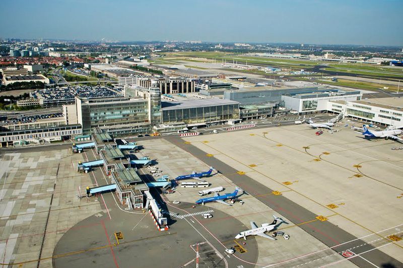 Vista aérea del Aeropuerto de Bruselas-Zayentem