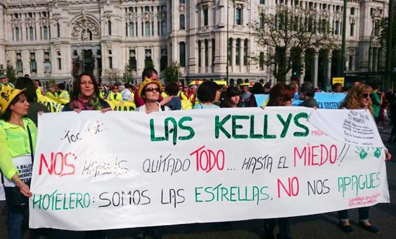 Las Kellys se manifiestan en Madrid