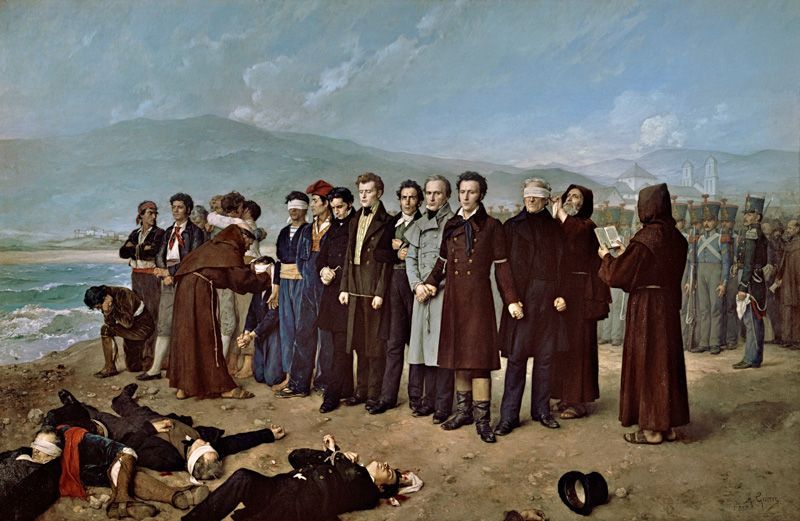 Fusilamiento de Torrijos y sus compañeros en las playas de Málaga, por Antonio Gisbert | Foto: Museo del Prado
