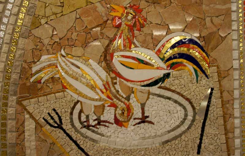 Mural del gallo y la gallina en la cripta de la catedral de Santo Domingo de la Calzada | Foto: Beatriz de Lucas Luengo