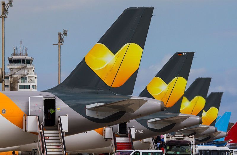 Aviones de Thomas Cook en parking | Foto: Thomas Cook